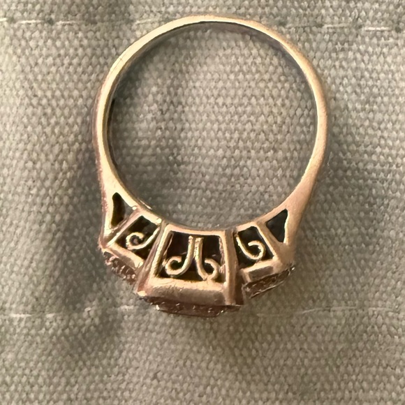 Sterling Silver 925 Diamond Engagement Ring - Picture 3 of 4